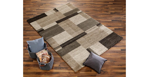 WEBTEPPICH 65/130 cm Palazzo Bloc Braun, Beige  - Beige/Braun, KONVENTIONELL, Textil (65/130cm) - Novel