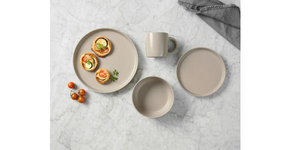 KOMBISERVICE Taupe Salerno 16-teilig 4 Personen  - Taupe, Trend, Keramik - Novel