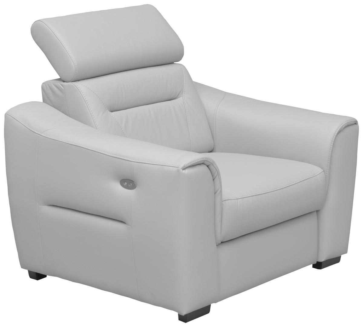 RELAXSESSEL in Textil, Leder Platinfarben  - Platinfarben/Wengefarben, Design, Leder/Holz (100/104/102cm) - Celina Home