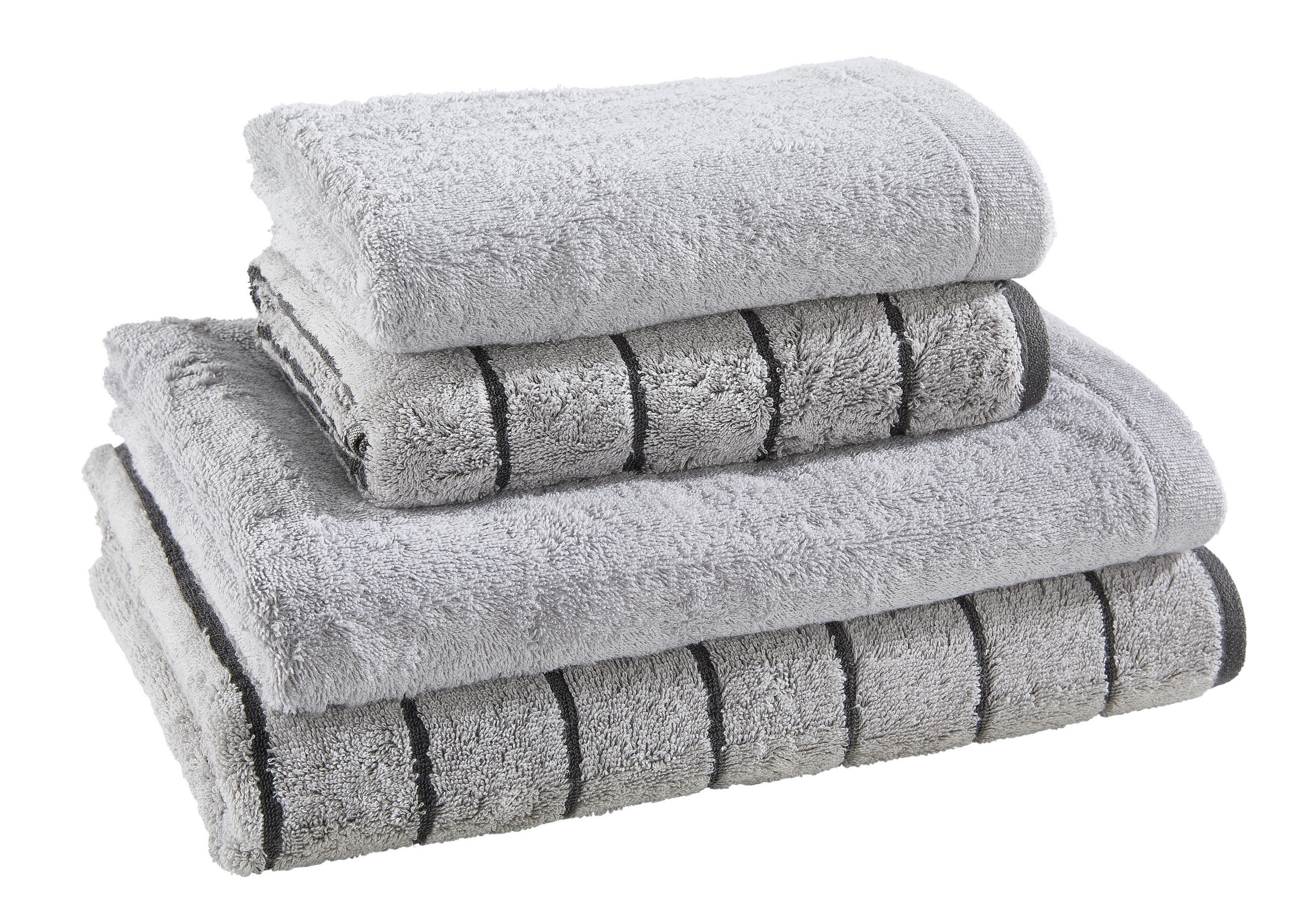 SADA RUČNÍKŮ A OSUŠEK, barvy stříbra, platinová - barvy stříbra/platinová, Basics, textil - Cawoe