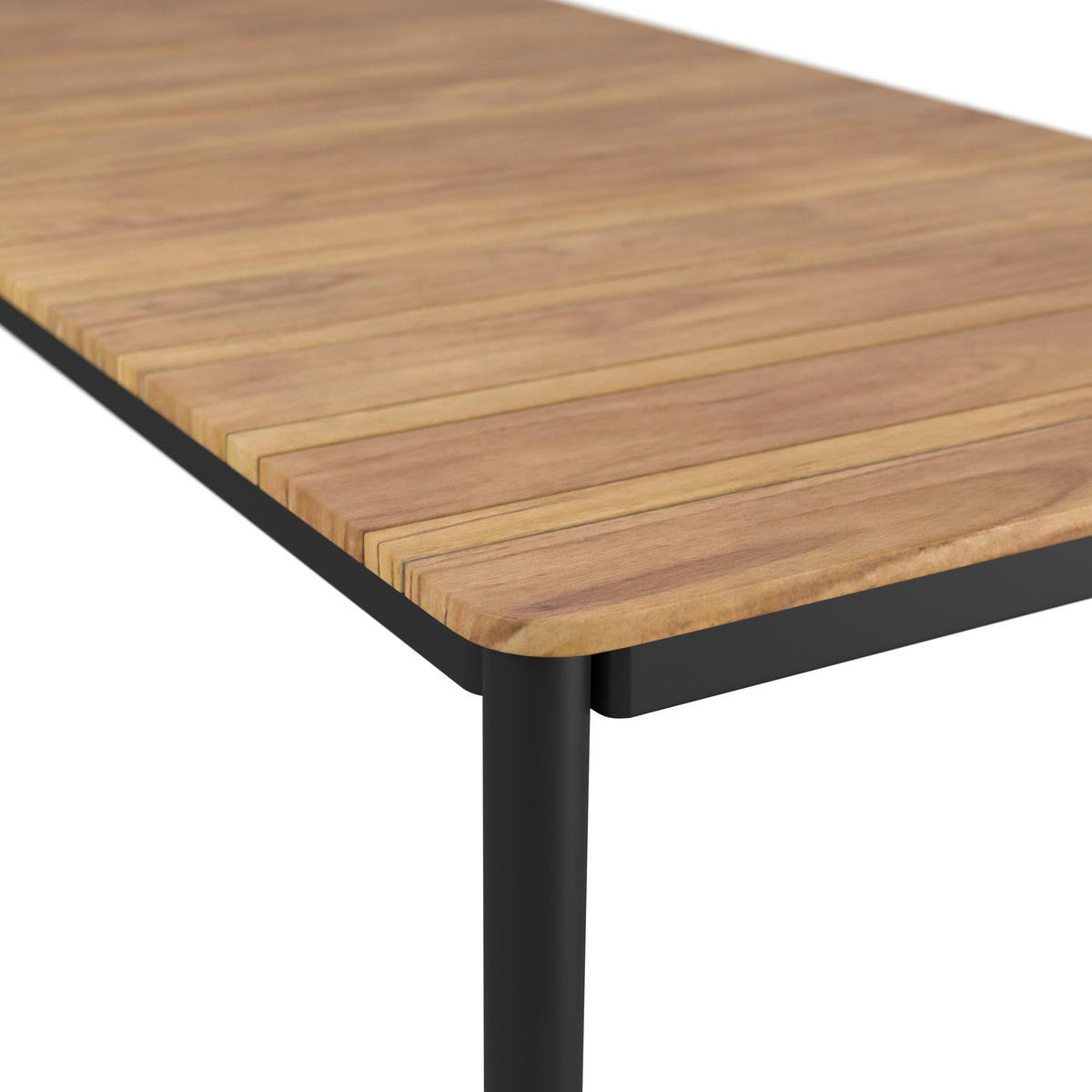GARTENTISCH  - Dunkelgrau/Teakfarben, ROMANTIK / LANDHAUS, Holz/Metall (200/90/74cm) - Ambia Garden