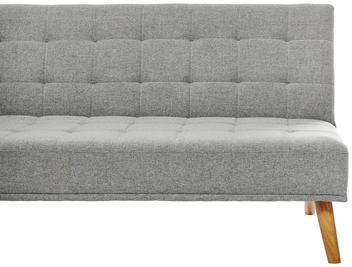 SCHLAFSOFA Leinenoptik Hellgrau  - Hellgrau/Schwarz, Design, Holz/Kunststoff (179/81/85cm) - P & B