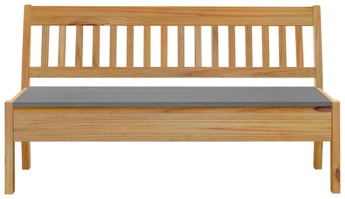 SITZBANK 169/93/58 cm Laugenfarbig, Grau Kiefer massiv  - Laugenfarbig/Grau, ROMANTIK / LANDHAUS, Holz (169/93/58cm) - Boxxx