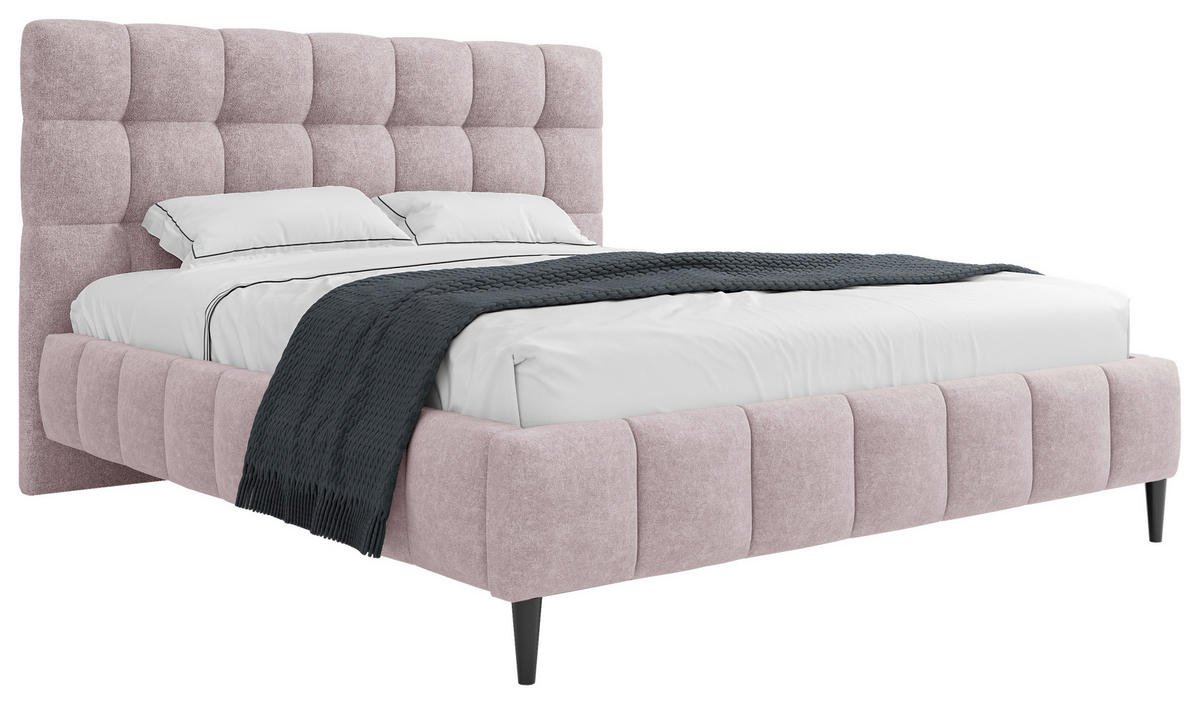 LIT REMBOURRÉ 180/200 cm  in Rosa  - Schwarz/Rosa, Modern, Holzwerkstoff/Kunststoff (180/200cm) - MID.YOU