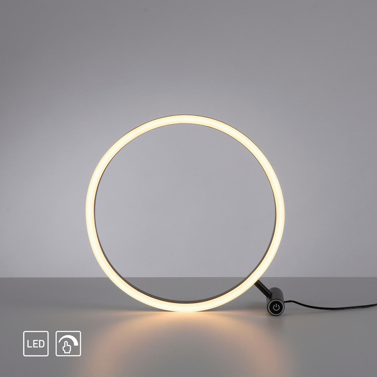 STOLNÍ LED LAMPA, dotykový stmívač, 28,5/10/28 cm - antracitová, Trend, kov/plast (28,5/10/28cm)