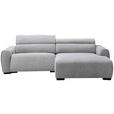 ECKSOFA in Mikrofaser Hellgrau  256/172 cm  - Hellgrau/Schwarz, Design, Textil/Metall (256/172cm) - Carryhome
