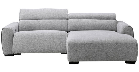 ECKSOFA in Mikrofaser Hellgrau  256/172 cm  - Hellgrau/Schwarz, Design, Textil/Metall (256/172cm) - Carryhome