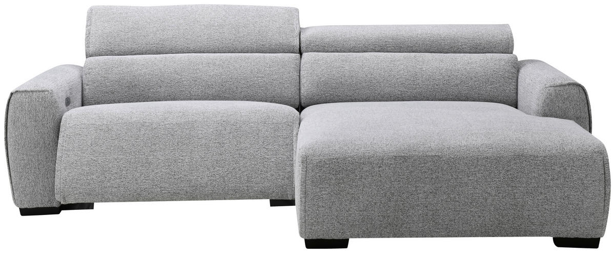 ECKSOFA Hellgrau Mikrofaser  - Hellgrau/Schwarz, Design, Textil/Metall (256/172cm) - Carryhome