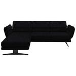 ECKSOFA in Flachgewebe Schwarz  176-217/279-327 cm  - Schwarz, Design, Textil/Metall (176-217/279-327cm) - Dieter Knoll