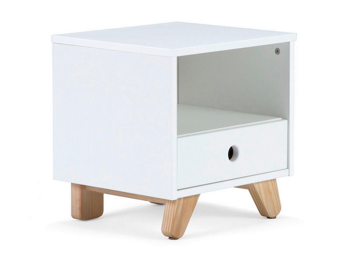 NACHTKÄSTCHEN 40/40/35 cm  in Weiß  - Weiß/Naturfarben, Design, Holz/Holzwerkstoff (40/40/35cm) - Livetastic