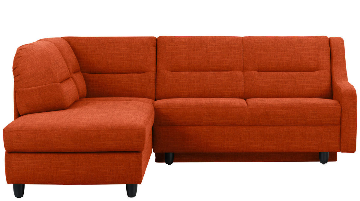 ECKSOFA  in Chenille Orange  208/226 cm  - Schwarz/Orange, KONVENTIONELL, Textil (208/226cm) - Sedda