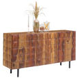 SIDEBOARD  162/80/42 cm  - Sheeshamfarben/Schwarz, Trend, Holz/Metall (162/80/42cm) - Ambia Home