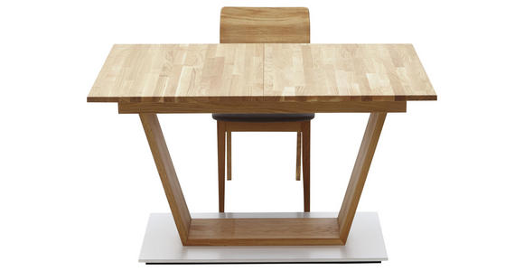 ESSTISCH in Holz 130(180)/90/76 cm - Edelstahlfarben/Eichefarben, KONVENTIONELL, Holz (130(180)/90/76cm) - Voleo