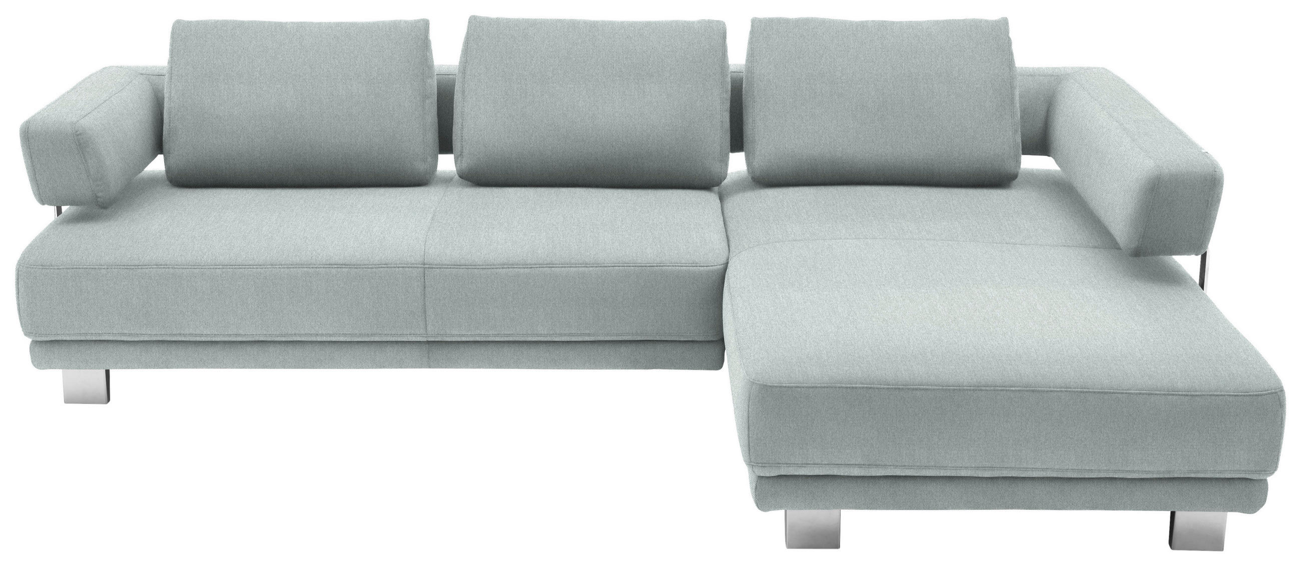 ECKSOFA Salbeigrün Chenille  - Chromfarben/Salbeigrün, Natur, Textil/Metall (297/214cm) - Valdera