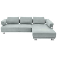 ECKSOFA Salbeigrün Chenille  - Chromfarben/Salbeigrün, Natur, Textil/Metall (297/214cm) - Valdera