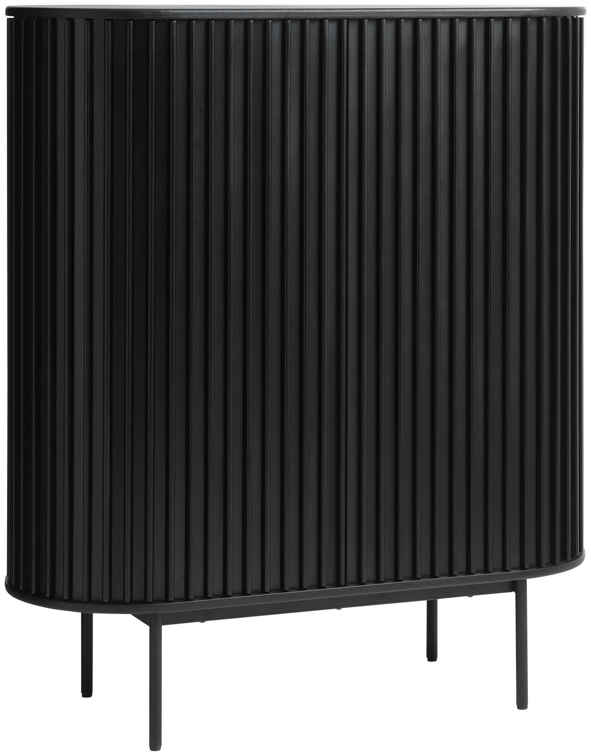 HÖG BYRÅ svart  110/125/45 cm  - svart, Trend, metall/trämaterial (110/125/45cm) - Novel