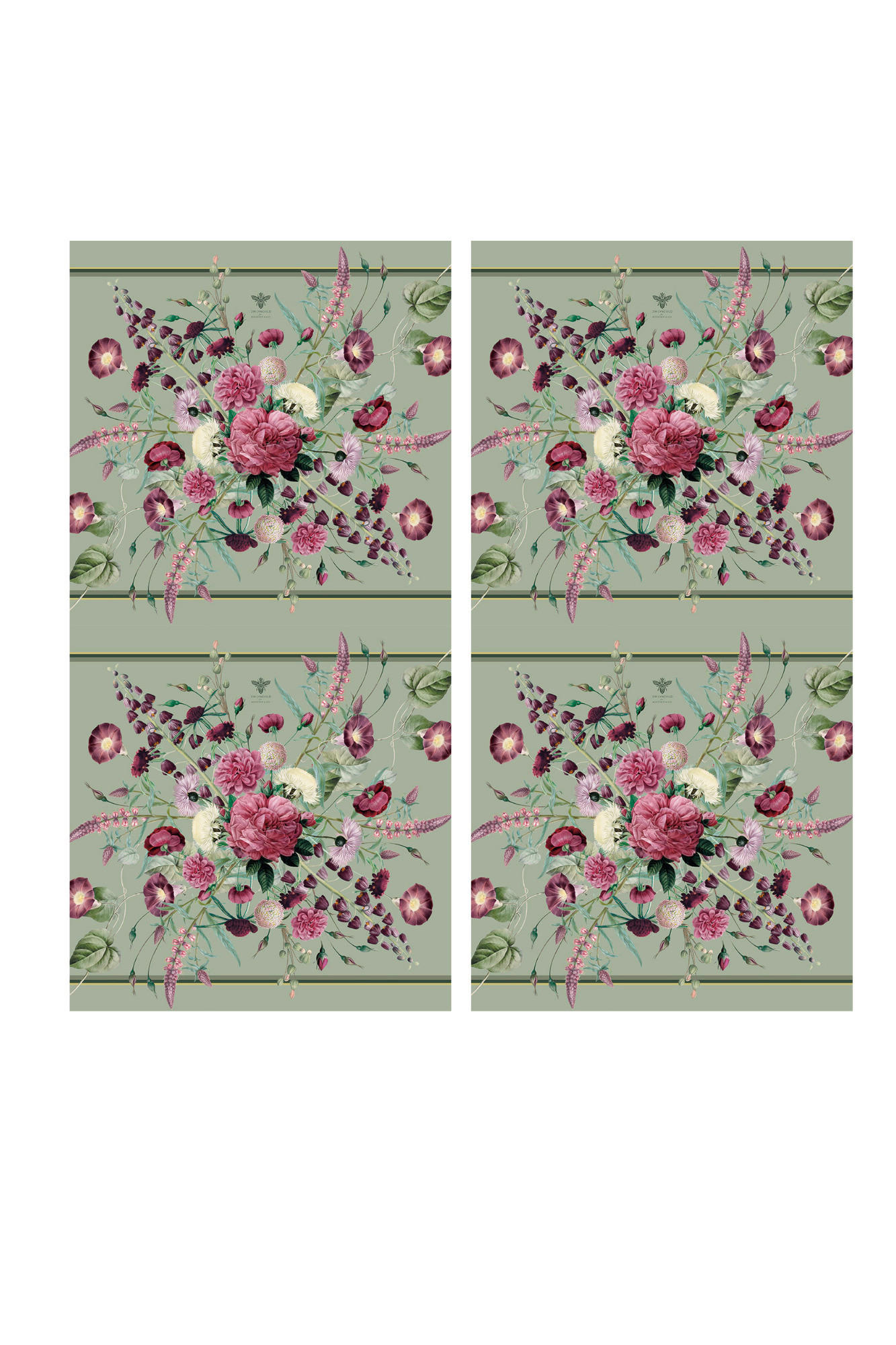 XXXLutz Stoffserviette Blossom Garden Hellgrün 45x45 cm