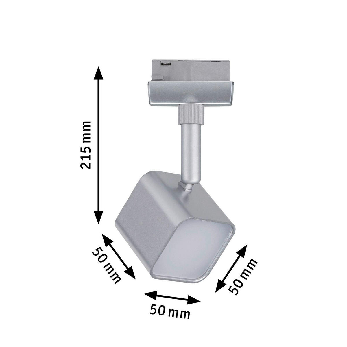 SCHIENENSYSTEM-STRAHLER Muri 5,0/5,0/14,0 cm   - Chromfarben, Design, Glas/Metall (5,0/5,0/14,0cm) - Paulmann