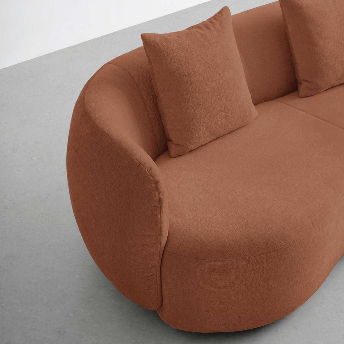 BIG SOFFA i chenille kopparfärgad  - svart/kopparfärgad, Modern, textil/plast (235/72/110cm) - MID.YOU