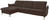 ECKSOFA Dunkelbraun Lederlook (vegan)  - Dunkelbraun/Nickelfarben, MODERN, Textil/Metall (179/263cm) - Livetastic