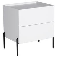 NACHTSCHRANK 50/55/40 cm  - Weiß, Design, Holzwerkstoff/Metall (50/55/40cm) - Livetastic