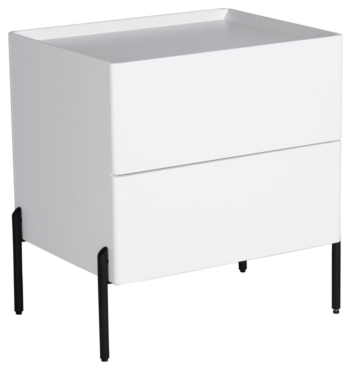 NACHTSCHRANK 50/55/40 cm  - Weiß, Design, Holzwerkstoff/Metall (50/55/40cm) - Livetastic