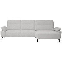 ECKSOFA in Flachgewebe, Chenille Ecru  - Ecru/Schwarz, Design, Textil/Metall (318/165cm) - Xora