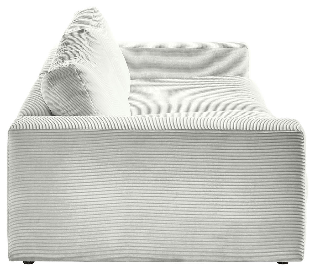 3-SITZER-SOFA in Cord Weiss  - Weiss/Schwarz, Design, Kunststoff/Textil (290/86/127cm) - Lomoco