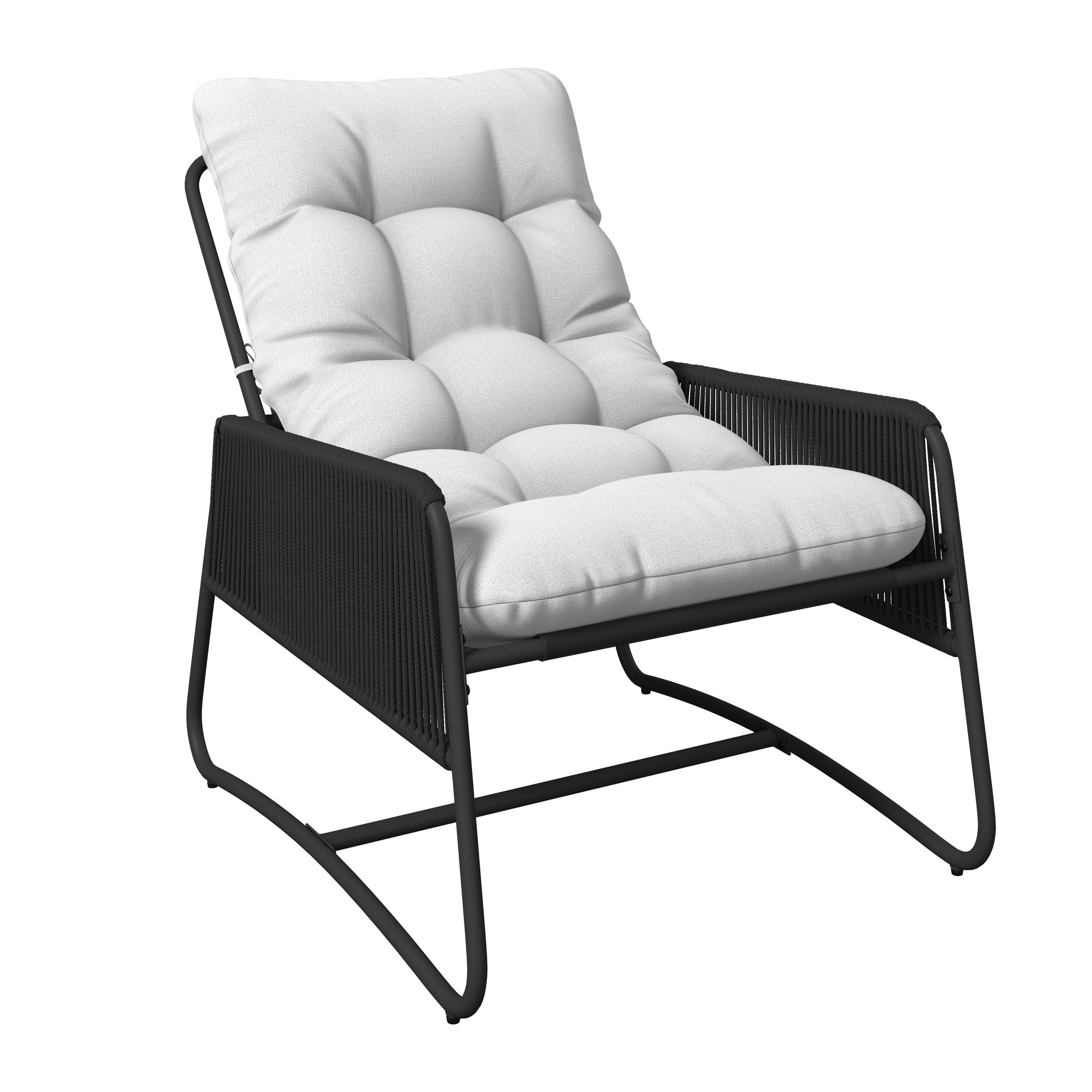 LOUNGESESSEL Anthrazit, Grau Stahl  - Anthrazit/Grau, MODERN, Kunststoff/Textil (68,5/84,5/96cm) - Ambia Garden