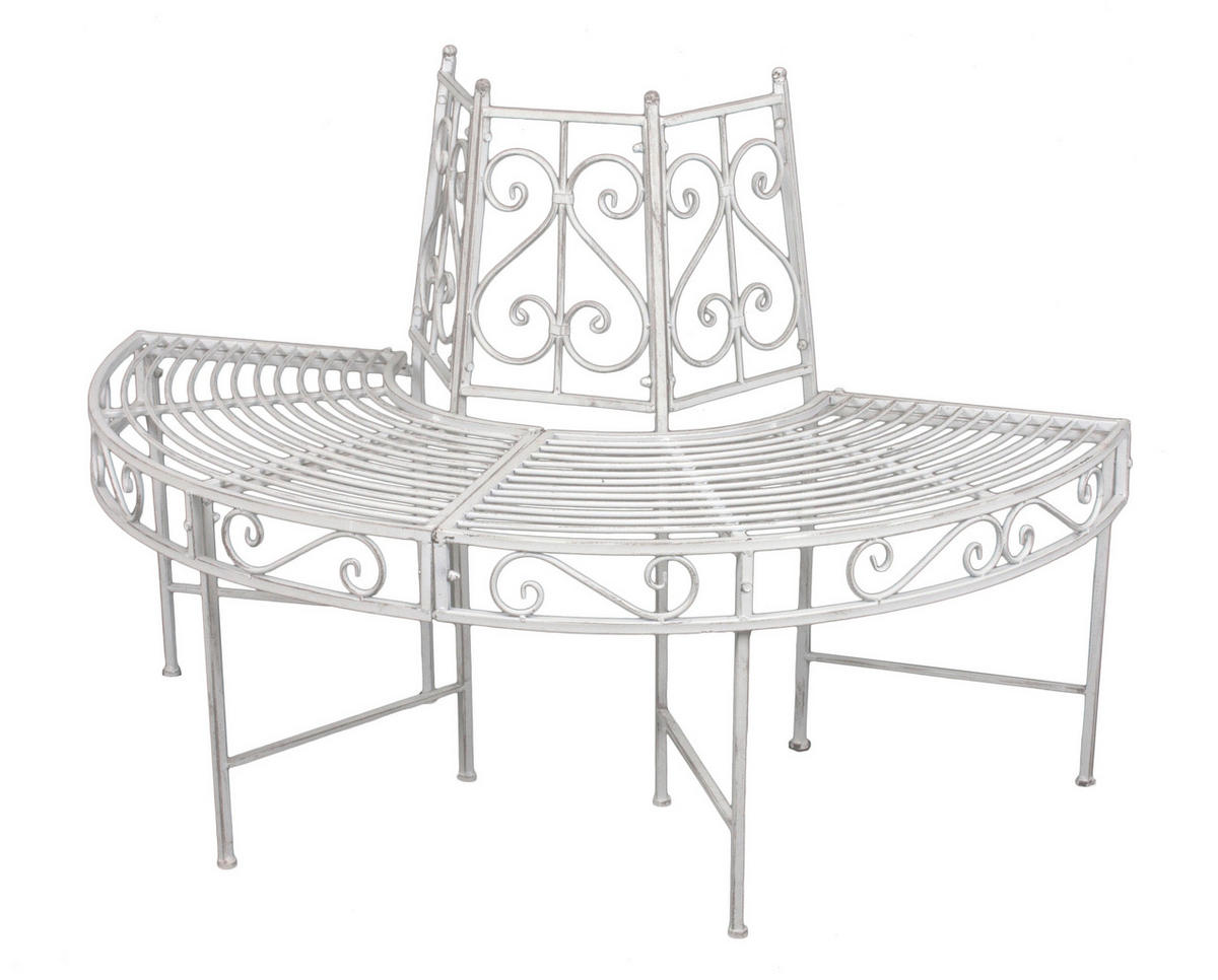 BAUMBANK 63/80/122 cm  Stahl  - Weiß, Basics, Metall (63/80/122cm) - Gardenson
