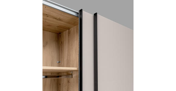 DREHTÜRENSCHRANK  in Kaschmir, Eiche Artisan  - Kaschmir/Schwarz, KONVENTIONELL, Holzwerkstoff/Metall (270/225/61cm) - Carryhome