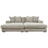 ECKSOFA FUNNY Hellgrau Cord  - Hellgrau/Schwarz, Basics, Kunststoff/Textil (285/195cm) - Livetastic