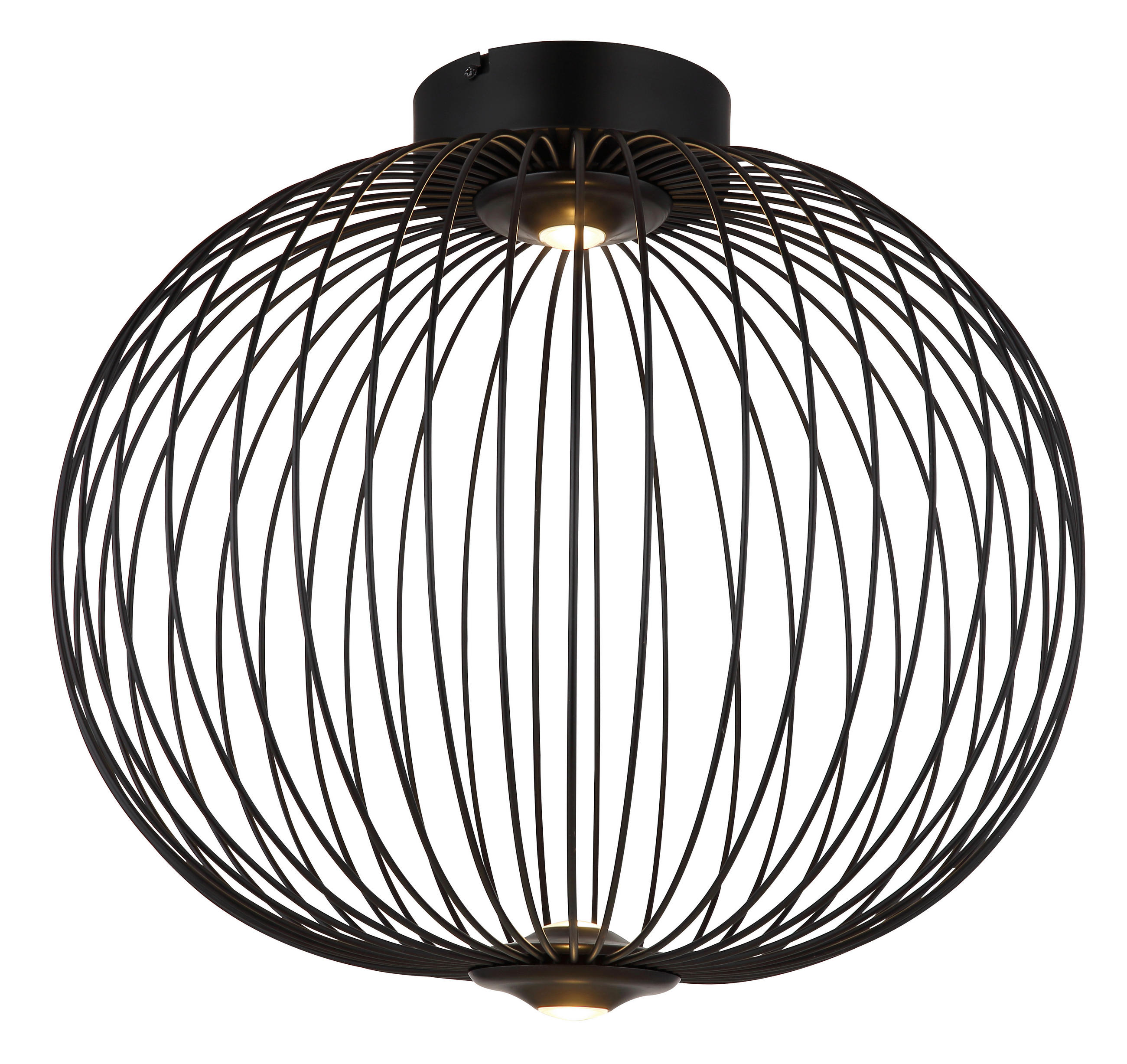 LED-DECKENLEUCHTE  50/45 cm    - Schwarz, Basics, Kunststoff/Metall (50/45cm) - Globo