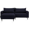 ECKSOFA in Flachgewebe Schwarz  - Schwarz, Design, Holz/Textil (160/215cm) - Stylife