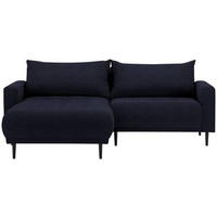 ECKSOFA in Flachgewebe Schwarz  - Schwarz, Design, Holz/Textil (160/215cm) - Stylife