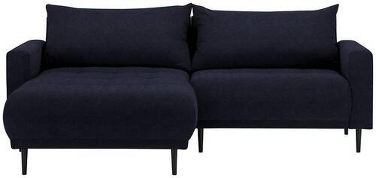 ECKSOFA in Flachgewebe Schwarz  - Schwarz, Design, Holz/Textil (160/215cm) - Stylife