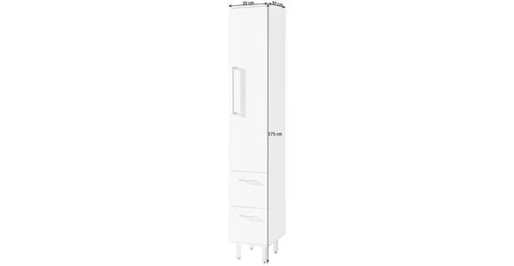 HOCHSCHRANK 30/175/30 cm - Chromfarben/Weiß, Design, Glas/Holzwerkstoff (30/175/30cm) - Novel