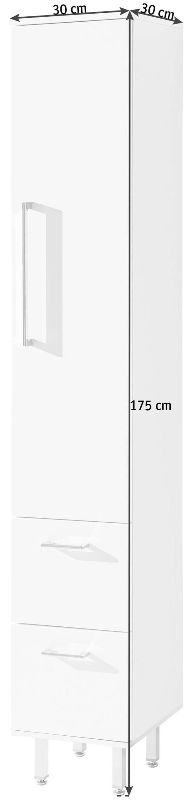 MAGASSZEKRÉNY 30/175/30 cm  - krómszínű/fehér, Konventionell, faalapú anyag/Üveg (30/175/30cm) - Novel