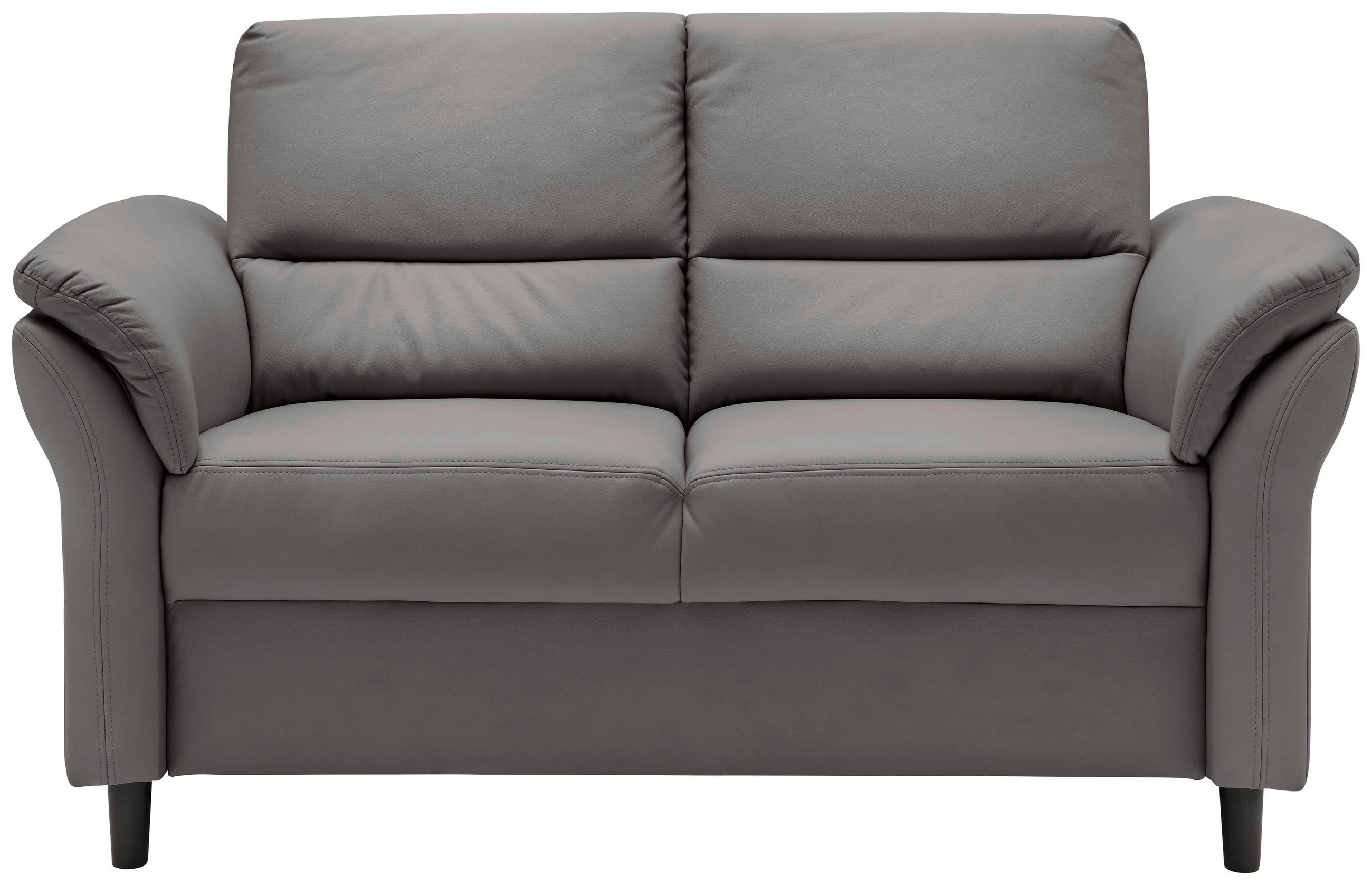 2-SITZER-SOFA Lederlook Anthrazit  - Anthrazit/Schwarz, MODERN, Holz/Textil (147/90/89cm) - Livetastic