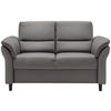2-SITZER-SOFA Lederlook Anthrazit  - Anthrazit/Schwarz, MODERN, Holz/Textil (147/90/89cm) - Livetastic