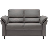 2-SITZER-SOFA Lederlook Anthrazit  - Anthrazit/Schwarz, MODERN, Holz/Textil (147/90/89cm) - Livetastic
