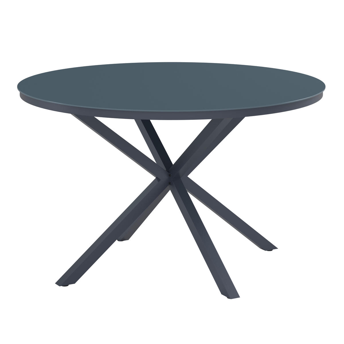 GARTENTISCH Metall, Glas Dunkelgrau rund  - Dunkelgrau, Modern, Glas/Metall (120/72cm) - Ambia Garden