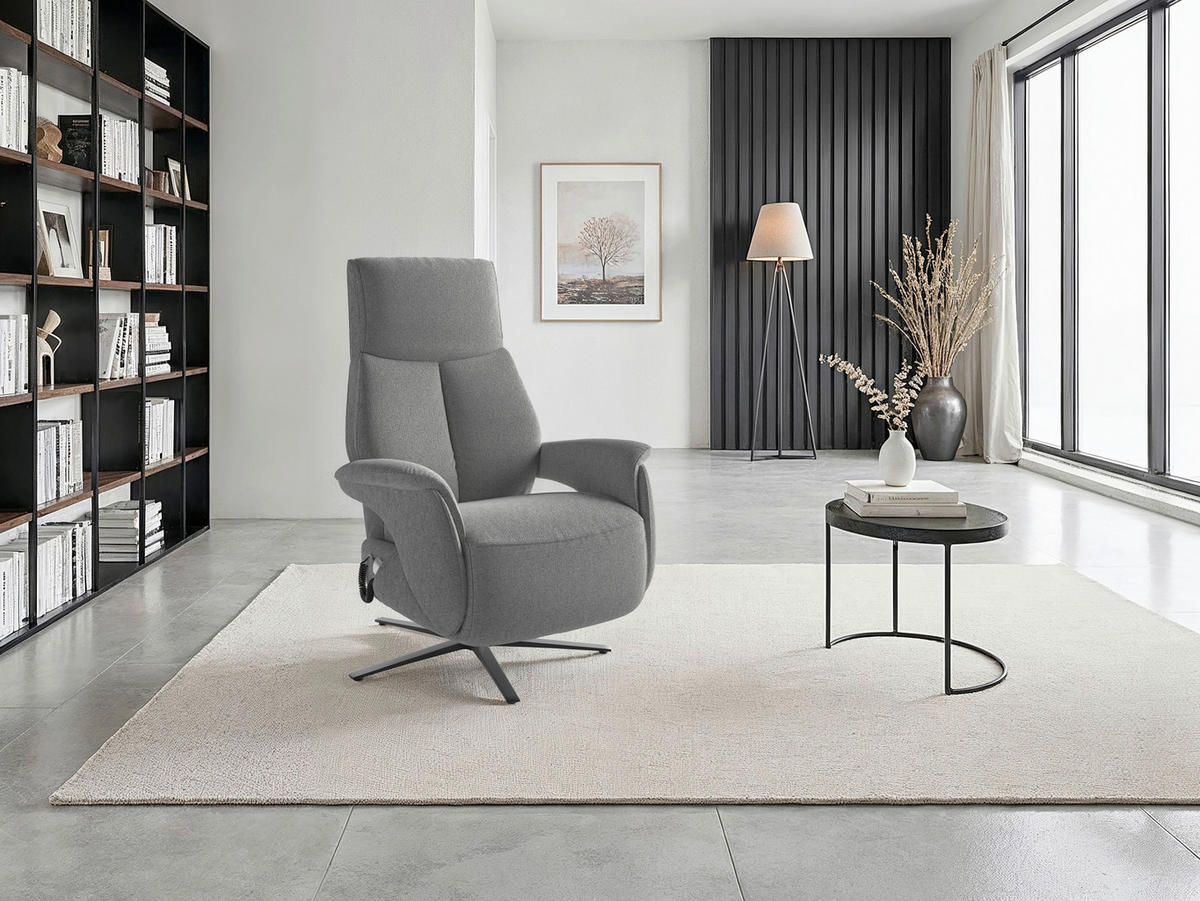 RELAXSESSEL Textil Anthrazit  - Anthrazit/Schwarz, Basics, Textil/Metall (75/110/85cm) - Sit & More
