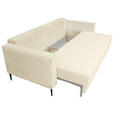 SCHLAFSOFA Cord Creme  - Creme/Schwarz, KONVENTIONELL, Textil/Metall (222/93/98cm) - Carryhome