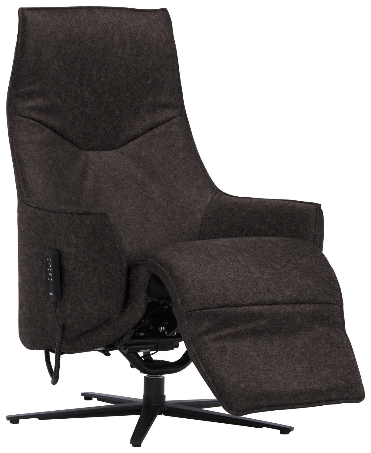 RELAXSESSEL in Leder Mokka  - Anthrazit/Mokka, Design, Leder/Metall (70/85/112cm) - Himolla Komfortklass