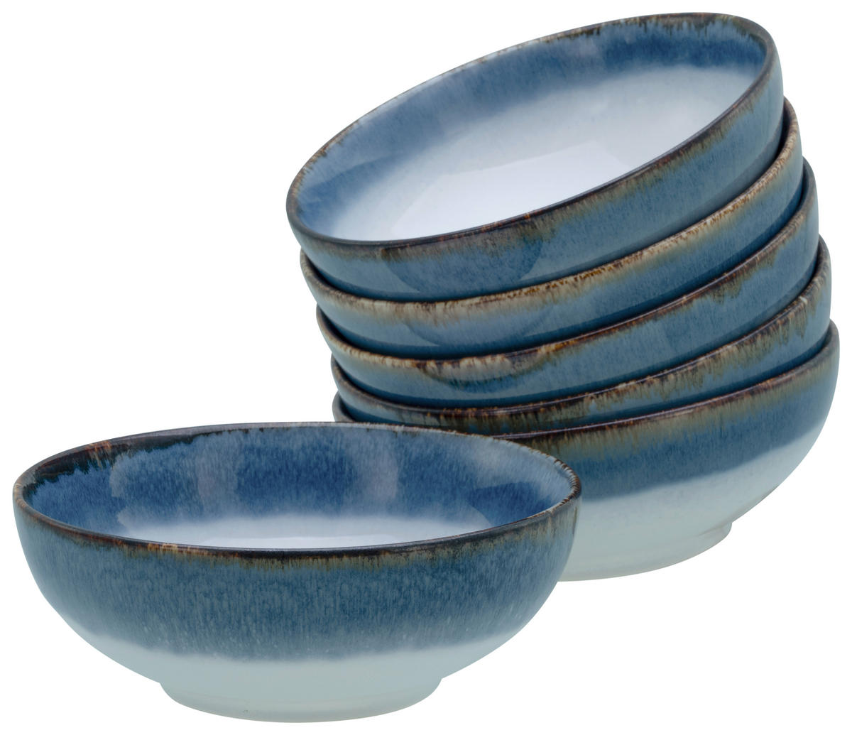 SCHÜSSELSET Cascade 6-teilig 16,5 cm  - Blau/Weiß, Design, Keramik (16,5cm) - Creatable