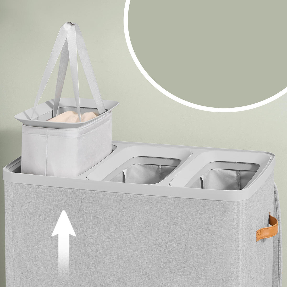 WÄSCHEKORB - Grau, Trend, Holzwerkstoff/Kunststoff (64/75/40cm) - Boxxx