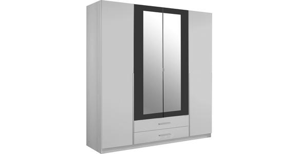 DREHTÜRENSCHRANK 180/197/58 cm 4-türig  - Alufarben/Graphitfarben, Design, Glas/Holzwerkstoff (180/197/58cm) - Carryhome