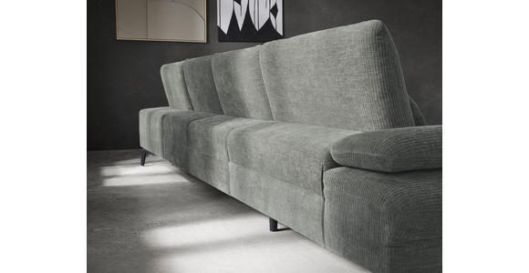 WOHNLANDSCHAFT in Webstoff Hellgrau  - Hellgrau/Schwarz, Design, Textil/Metall (157/354/208cm) - Dieter Knoll