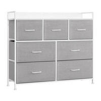 KOMMODE , 98/85/28,5 cm, 7 Schublade(n)  - Hellgrau/Weiß, Trend, Holzwerkstoff/Kunststoff (98/85/28,5cm) - Boxxx
